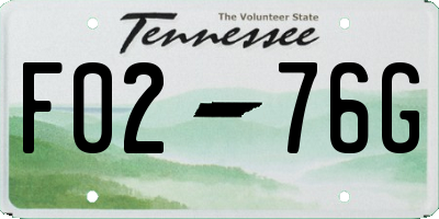 TN license plate F0276G