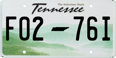 TN license plate F0276I