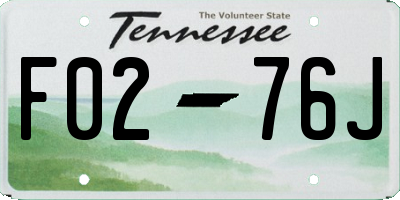 TN license plate F0276J