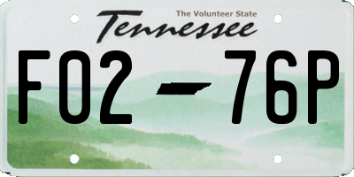 TN license plate F0276P