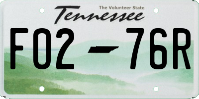 TN license plate F0276R