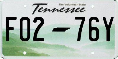 TN license plate F0276Y