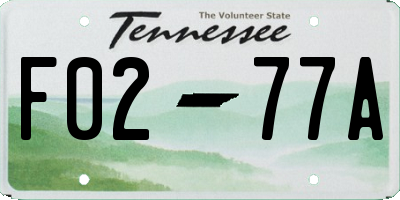 TN license plate F0277A