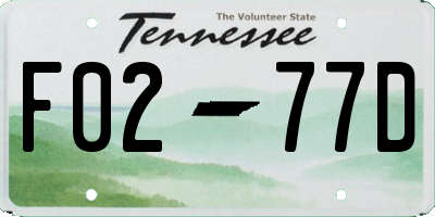 TN license plate F0277D