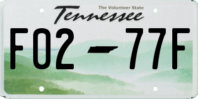 TN license plate F0277F