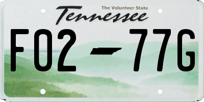 TN license plate F0277G