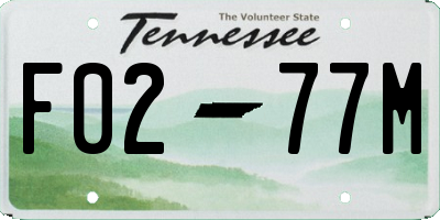 TN license plate F0277M