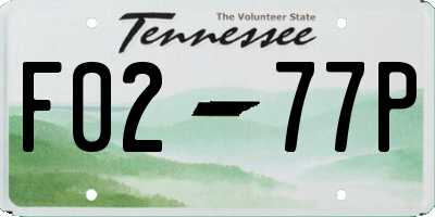 TN license plate F0277P