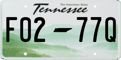 TN license plate F0277Q