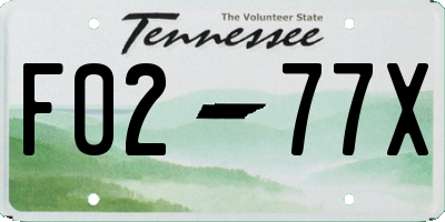 TN license plate F0277X