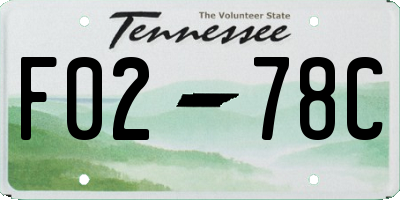 TN license plate F0278C