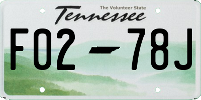 TN license plate F0278J