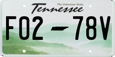 TN license plate F0278V