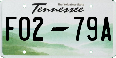 TN license plate F0279A