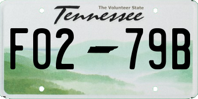 TN license plate F0279B