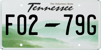TN license plate F0279G