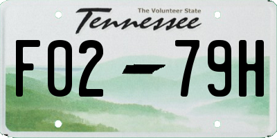 TN license plate F0279H