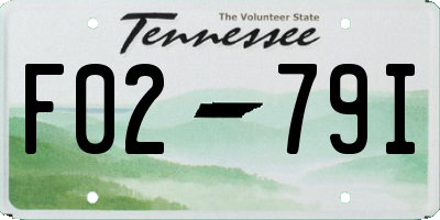 TN license plate F0279I