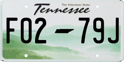 TN license plate F0279J