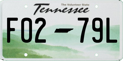 TN license plate F0279L