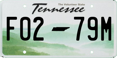 TN license plate F0279M