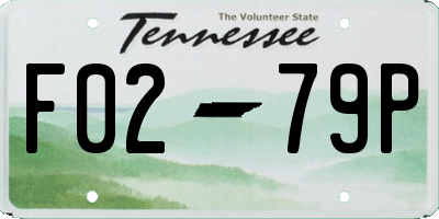 TN license plate F0279P