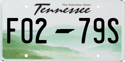 TN license plate F0279S