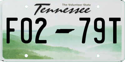 TN license plate F0279T