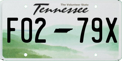TN license plate F0279X