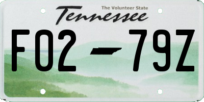 TN license plate F0279Z