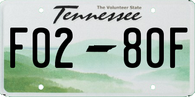 TN license plate F0280F