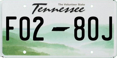 TN license plate F0280J