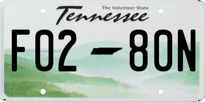 TN license plate F0280N
