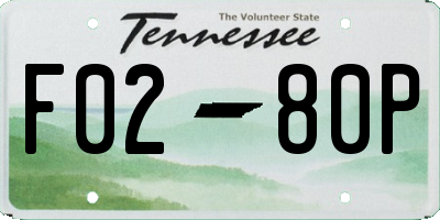 TN license plate F0280P