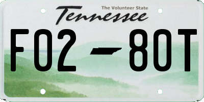 TN license plate F0280T
