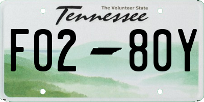 TN license plate F0280Y