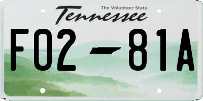 TN license plate F0281A
