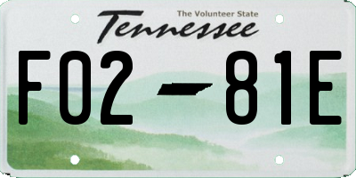 TN license plate F0281E