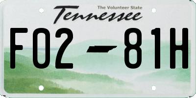 TN license plate F0281H