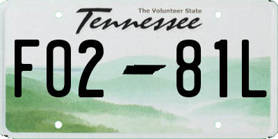 TN license plate F0281L