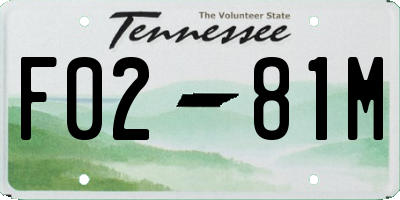 TN license plate F0281M