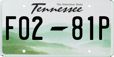 TN license plate F0281P