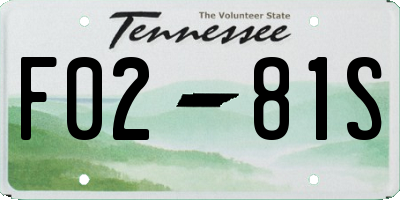 TN license plate F0281S