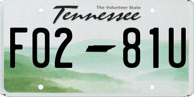 TN license plate F0281U