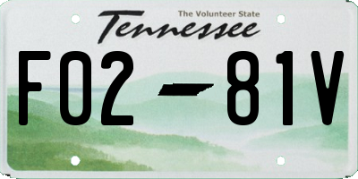 TN license plate F0281V