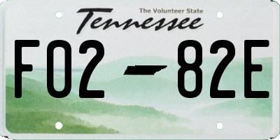 TN license plate F0282E