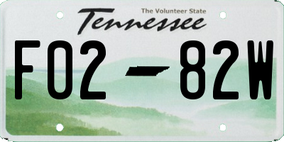 TN license plate F0282W