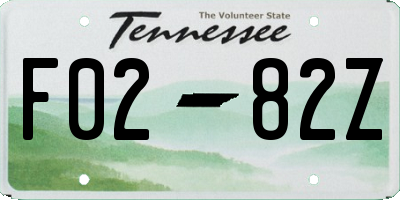 TN license plate F0282Z