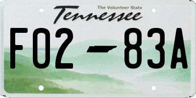 TN license plate F0283A