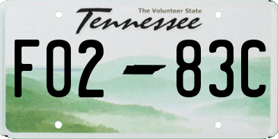 TN license plate F0283C